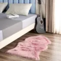 Pink faux fur rug plush fluffy carpet irregular soft floor mat for bedroom sofa living room - Rouge Pink