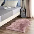 Pink faux fur fluffy shaggy area rug irregular soft non slip floor mat for bedroom - Grape Purple