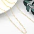 Close-up detail of golden extension chain, perfect DIY necklace and bracelet adjusting connector. - 2.5*3.5mm Extender Chain / 14K Gold