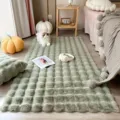 Tapis moelleux bulle peluche vert sauge chambre chevet tapis de sol doux et confortable - 45x45 cm / Vert matcha