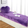 Set cuscino finestra in peluche viola con cuscino a cuore, seduta soffice e spessa per camera da letto - Viola