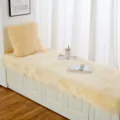 Cuscino soffice in peluche per finestra in pelliccia sintetica spessa per camera da letto - Beige Accogliente