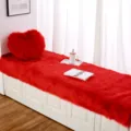 Set cuscino per finestra in peluche rosso con cuscino a cuore, morbido tappetino seduta. - rosso Cina