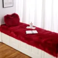 Set di cuscini in peluche rosso per finestra con cuscino a cuore per decorazione camera. - Borgogna