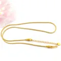 Gouden DIY slangenhetting detail, verstelbare verlengketting en hartvormige bedel. - Ketting / Lengte ca. 45cm plus 5cm verlenging Dikte 1.5mm