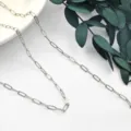 Zilveren paperclip ketting component voor handgemaakte armbanden en kettingen sieraden. - Kleine rechthoekige schakelketting / Witgoud