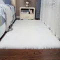 Witte pluizige nepvacht vloerkleed voor slaapkamer en woonkamer, zacht lang pluche tapijtvariant. - 50*80cm / Langhaar Wit