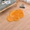 Orange fluffy cloud rug, faux fur soft floor mat for living room and bedroom decor. - Golden Yellow Cloud