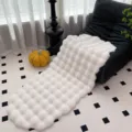 White Fluffy Bubble Plush Chair Cushion Soft Thickened Sofa Seat Cover Warm Pad - White Thickened Bubble Fleece