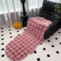 Pink plush bubble velvet chair cushion cover variant, thick warm cozy winter home decor blanket. - Pink Thickened Bubble Fleece