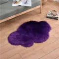 Purple fluffy cloud rug, faux wool plush floor mat for living room bedroom bay window decor. - Purple Cloud