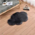 Dark grey faux wool cloud rug, soft plush floor mat for living room, bedroom and bay window. - Dark Gray Cloud
