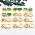 Chinese ruyi lock pendant detail view, traditional enamel metal craft DIY charm accessory for necklace. - Style 1