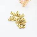Gold spacer beads with cubic zirconia, round micro-set DIY jewelry making findings. - 18K Gold