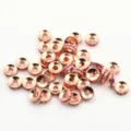 18k rose gold plated micro-pave cubic zirconia round spacer beads diy jewelry making - Rose Gold Base Rose Red Zircon