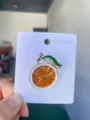 Enamel Orange Slice Brooch Alloy Fruit Pin Fashion Women Jewelry Clothing Accessory - Orange / 3.7x3.5cm / Orange
