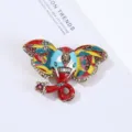 European fashion rhinestone inlaid elephant brooch alloy animal pin unisex accessories - 5.1*3.9*1.8cm (Style 2) / Multicolor