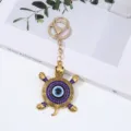 Evil Eye Turtle Keychain Blue Rhinestone Metal Bag Pendant Fashion Accessory for Women - 1 Piece / Sapphire Blue