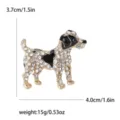 Jolie broche chiot en alliage et strass pour femmes et hommes, bijoux de mode animal. - Style Chien Tacheté Noir Et Blanc (5)