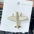 Elegant airplane rhinestone alloy brooch pin fashion creative corsage jewelry gift - Airplane Style