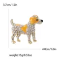 Jolie broche chien en strass cristal alliage animal pin mode costume bijoux cadeau - Style Chien Tacheté Jaune (4)