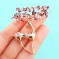 Elegante spilla a forma di cervo per donna strass cristallo lega animale moda gioiello - Viola