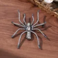 Vintage rhinestone spider brooch pin for women sparkling crystal insect clothing accessories - Full Rhinestone Exaggerated Large Spider Brooch / 7.5*9cm