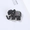 Rhinestone elephant brooch vintage crystal animal pin fashion jewelry accessory sparkly gift item - 5.1*3.9*1.8cm / Lake Blue