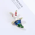 Lindo broche de conejo de Pascua esmalte sombrero mágico pin moda abrigo joyas accesorio - Estilo Conejo con Sombrero Mágico Estrellado (3) / 2.5x3.9cm