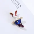 Lindo broche de sombrero mágico de conejo esmalte metal pin ropa chaqueta accesorios joyería - Estilo Conejo en Sombrero Mágico (2) / 2.5x3.9cm
