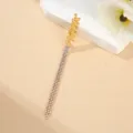 Squisita spilla con frumento e strass, elegante accessorio di moda in lega per donna. - Oro