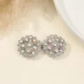 Fibbia doppia con strass floreali argentati per cappotto di pelliccia, dettaglio. - Stile Floreale Cangiante (12)