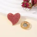 Hartvormige strass magnetische broche sjaal gesp koelkastmagneet mode accessoire - Hart / 3.1x3.2x1.2cm