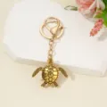 Cute gold turtle keychain metal animal key ring vintage bag charm pendant for women - Smooth Antique Gold Turtle / 11*3.8cm / Smooth Antique Gold