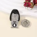 Strass pinguïn magnetische broche speld fonkelend kristal dier sjaal mode accessoire - Pinguïn / 5.0x2.6x1.2cm