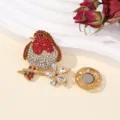 Strass magneet vogel broche speld voor sjaals, kristal dier mode sieraden accessoire. - Liefdesvogels