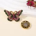 Vintage strass vlinder magnetische broche sjaal bevestiging decoratieve accessoire sterke magneet - Vlinder
