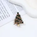 Broche sapin de Noël vintage avec strass verts et multicolores pour cadeaux de fêtes. - Sapin de Noël (CS12)