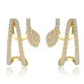 Grenzüberschreitende Strass Schlangen Ohrmanschette, Ohrring ohne Piercing Damen modisch. - Schlange Ear Cuff / Vergoldet