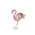 Charming rhinestone flamingo brooch, exquisite alloy enamel crystal animal pin for women apparel. - Flamingo Style (AL1131-A) / 5.6x3.7x1.7cm / Pink