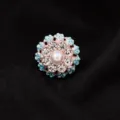 Elegante bloemvormige magneetbroche met parel en strass, stijlvol anti-glans kledingaccessoire. - Blauwe Roos Stijl