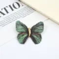 Vintage gradient embroidered butterfly brooch with metallic gold body, exquisite accessory. - Verdant / 5.7x4.5cm