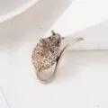 Detailed shot of a vintage rhinestone mouse brooch, sparkling crystal accents and exquisite metal craft. - Mouse Style (105)