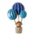 Cute cartoon hot air balloon girl enamel brooch pin for clothing decoration accessories - 9.3*5.7cm / Blue