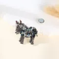 Rhinestone donkey brooch magnetic fashion clothing accessory scarf pin and fridge magnet decor. - Donkey Style / Style 3