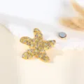 Rhinestone starfish magnetic brooch pin crystal scarf fastener decorative fridge magnet - Starfish Style / 7