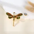 Exquisite dragonfly magnetic brooch with colorful enamel wings and shiny crystal. - Dragonfly Style / 13