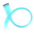Extension di capelli azzurri sintetica con clip, singola ciocca in fibra ad alta temperatura. - Celeste