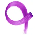 Ciocca di estensione per capelli viola con clip sintetica termoresistente per feste stile. - Viola
