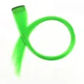 Luminosa estensione per capelli clip verde neon sintetica ciocca colorata per feste e moda. - Verde Fluorescente